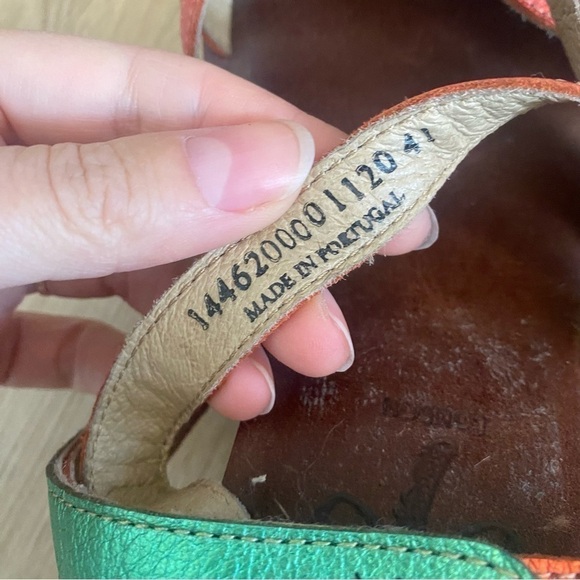 Fly London Size 41 Leather Cork Wedge Sandals Multicolor Strappy Platform - Picture 4 of 11